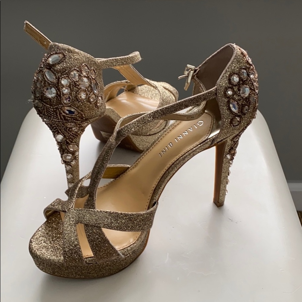 Gold 6” stiletto heels